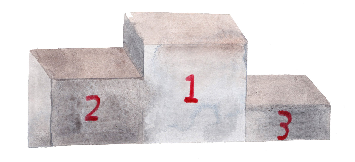 an empty trophy pedestal 